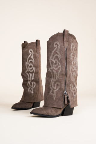 Cowboy boots with khaki overlap - Willow