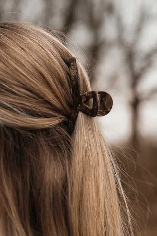 Hair clip small marble brown - Sally