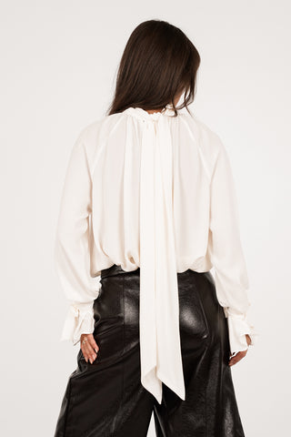A-lijn blouse wijd creme - Leona