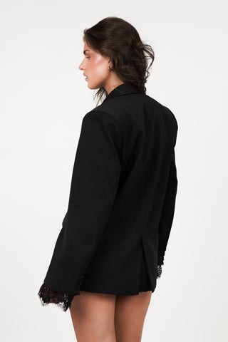 Oversized Blazer mit Spitze Schwarz - Aileen