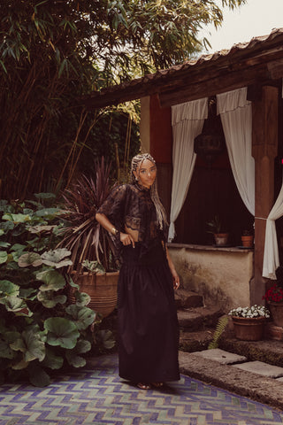 Maxi rok wijd zwart - Asmara