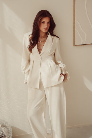 Fitted blazer beige - Valentina