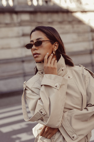 Cat-eye leopard print sunglasses brown - Elina