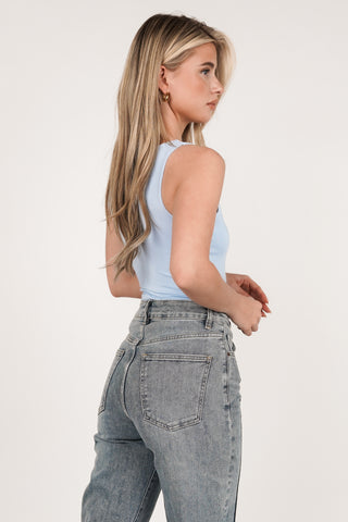 Neckholder-Body mit Stretch, hellblau - Davina
