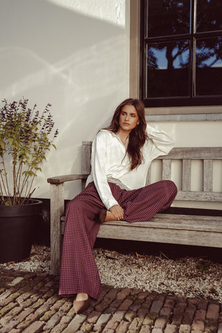 Pantalon ballon fit met print bordeaux - Nelly