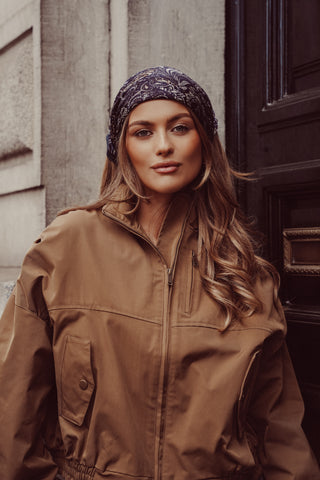 Sjaal met paisley print blauw - Cheryl
