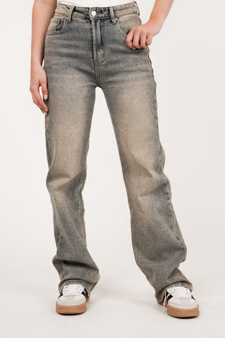 Straight leg jeans acid wash light blue - Britt
