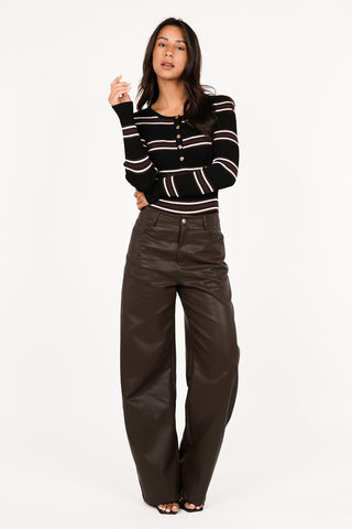Faux leather pants brown - Sita