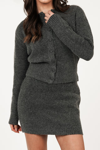 Knitted wool skirt grey - Kelsey