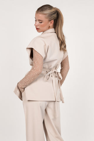 Wrap vest beige - Toria