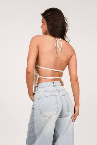 Open back top beige - Jaimie