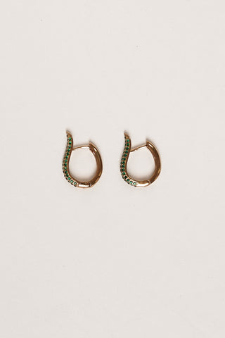 Oorhangers druppel met steentjes goud/groen - Zoya