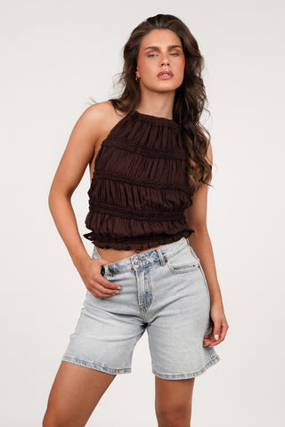 Open back top brown - Jaimie
