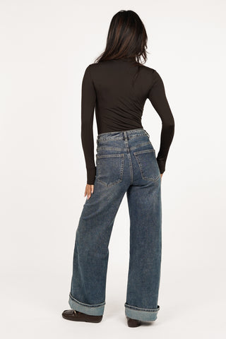 Wide Leg Jeans High Waist Blau - Claire