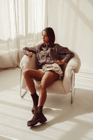 Chelsea boots suedelook donker bruin - Regan