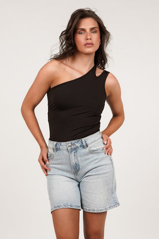 Open back bodysuit black - Quinty