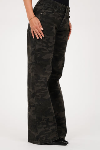 Straight leg camouflage jeans - Pearl