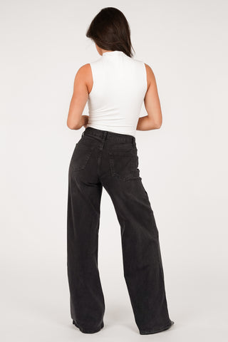 Tall Wide Leg Jeans Acid Wash Blau - Macy