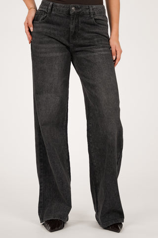 Straight leg jeans mid waist grijs - Logan