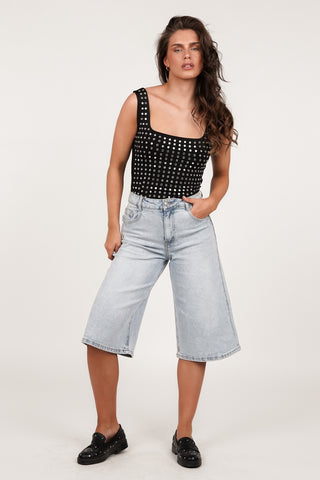 Studded Bodysuit Black - Harper
