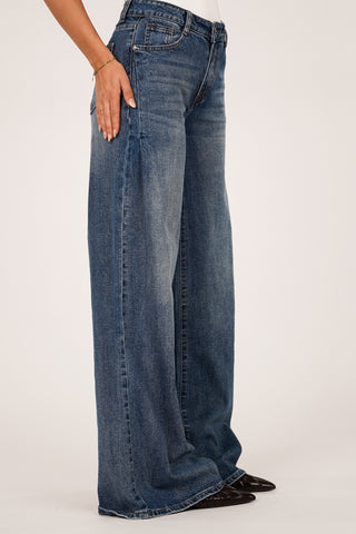 Tall wide leg jeans acid wash blue - Macy