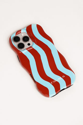 Phone case iPhone striped pink/green - Lesley