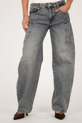 Barrel jeans with pockets blue - Xenna