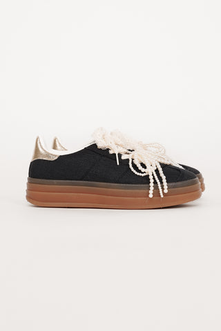 Platform sneakers met kant zwart - Jacy