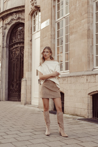 One-shoulder top asymmetrical cream - Lexia