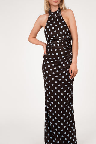 Halter maxi dress brown - Jazz