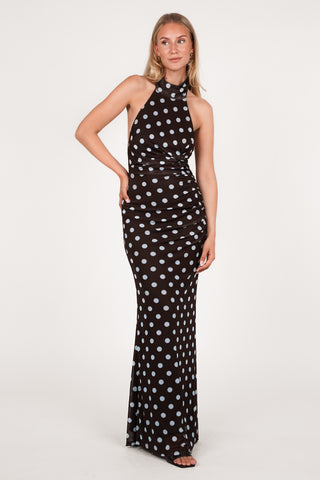 Halter maxi dress brown - Jazz