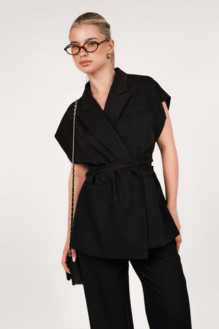 Wrap vest black - Toria