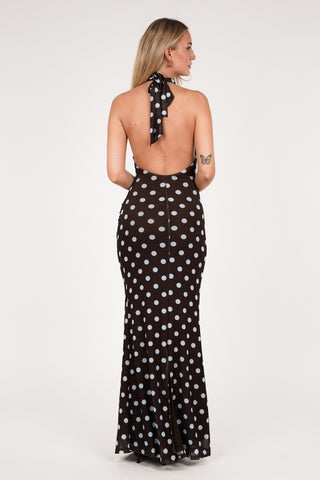 Halter maxi dress brown - Jazz