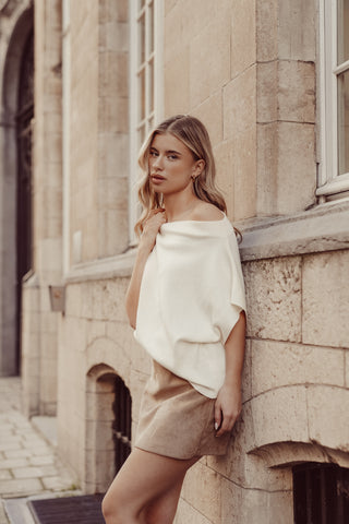 One-shoulder top asymmetrical cream - Lexia