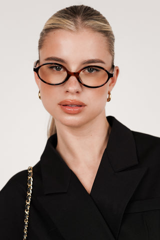 Round glasses with blue light lenses brown - Belle