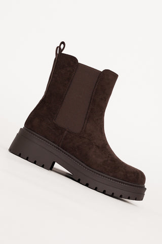 Chelsea boots suedelook donker bruin - Regan
