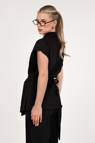 Wrap vest black - Toria