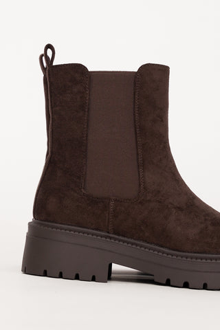 Chelsea boots suedelook donker bruin - Regan