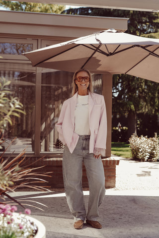 Oversized Blazer mit Spitze Rosa – Aileen