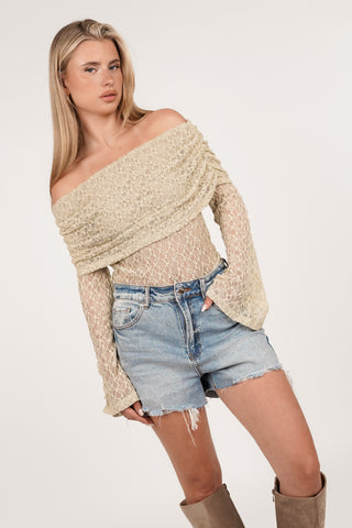 Destroyed relaxed fit denim shorts blue - Mascha