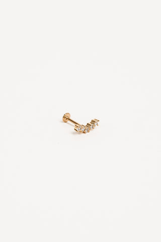 Diamond ear piercing short gold - Diana
