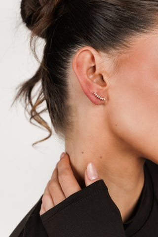 Diamond long ear piercing gold - Diana