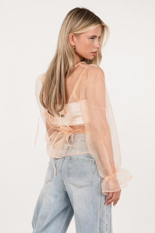 Sheer blouse wide orange - Alba