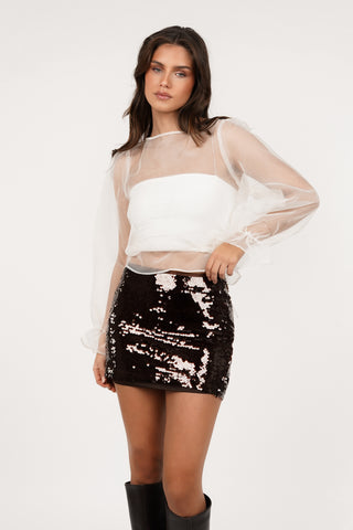 Sheer blouse loose white - Alba