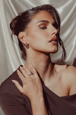 Doppelring mit Strass Gold/Silber - Raya