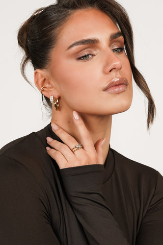 Doppelring mit Strass Gold/Silber - Raya