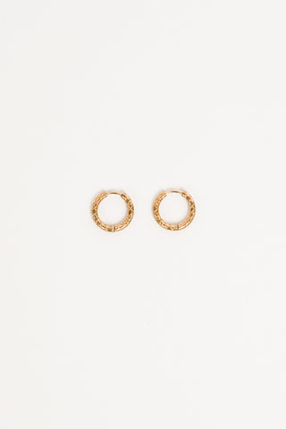Thin gold hoop earrings with mechanism - Diede
