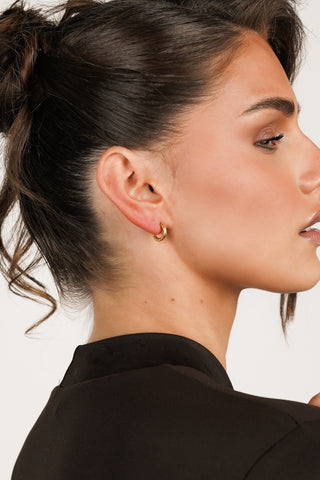 Small gold hoop earrings with mechanism - Diede