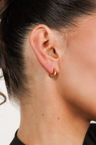 Small gold hoop earrings with mechanism - Diede