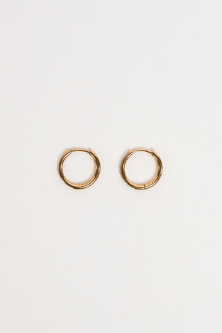 Thin hoop earrings with rhinestones gold - Kylie